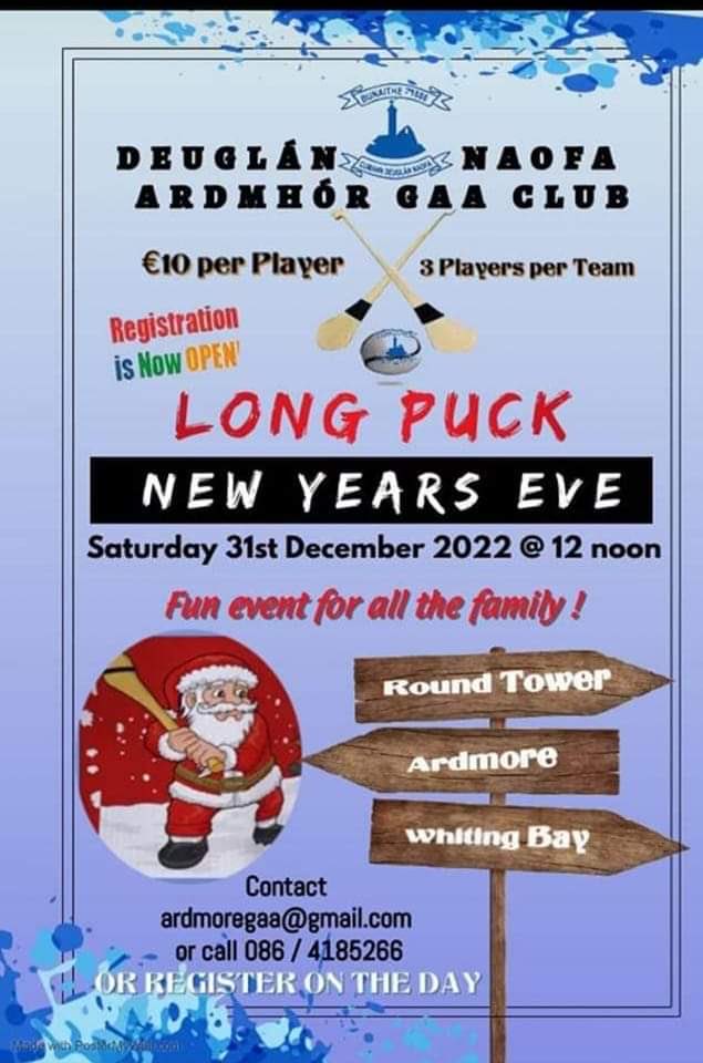 Long puck in Ardmore on this coming Saturday at 12 noon, everyone welcome