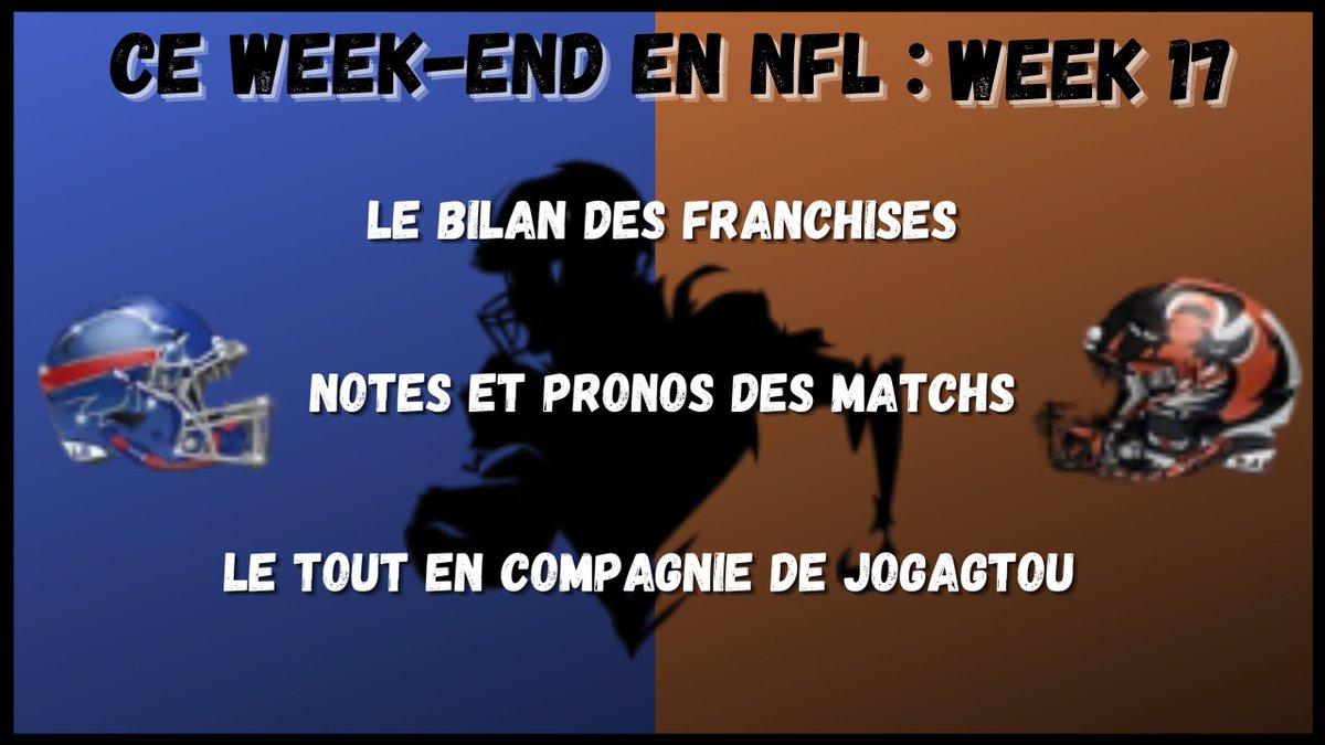 LeFootUSMedia's tweet photo. Salut la team,
Le voici, le voilà le "Ce week end en NFL" semaine 17.

On va parler des busts et top équipes de la saison, les notes des matchs à voir ou pas, les pronos et le tout en compagnie de Monsieur @Jogagtou.

Excellent épisode à tous.

https://t.co/LBx9mfPgRj https://t.co/MeZXD8kBqp