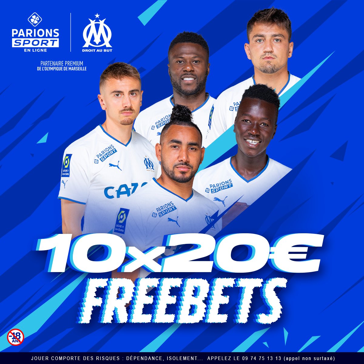 🔵⚪️ La #TeamOM, c'est le dernier match de l'année pour nos Olympiens ! 

On régale avec 10x20€ de freebets, si tu trouves le 1er buteur marseillais 🤩

Pour jouer :
1️⃣ RT+Follow 
2️⃣ Commente avec le nom du buteur + #OMxParionsSport
