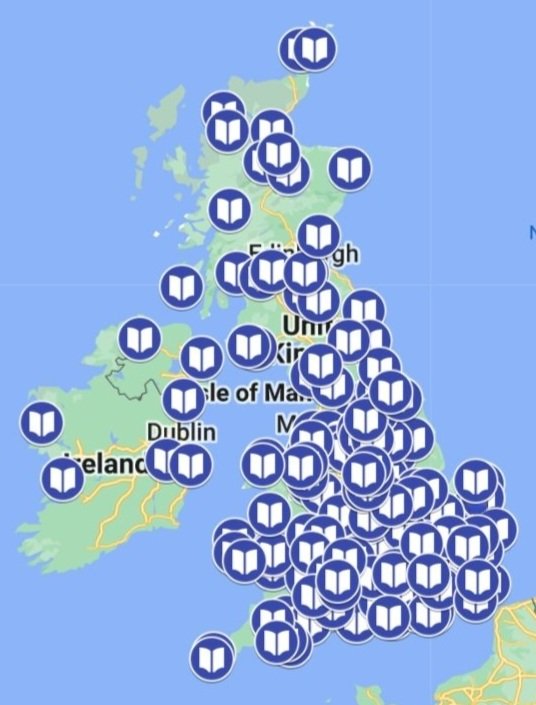 If anyone's planning to buy children's books in the new year, please try and use an independent bookshop when you can. They'll be able to give knowledgeable recommendations about what to get and most have an option to order online. Lots on this map.
…ildrenreadingforpleasure.blogspot.com/2020/07/indepe…
