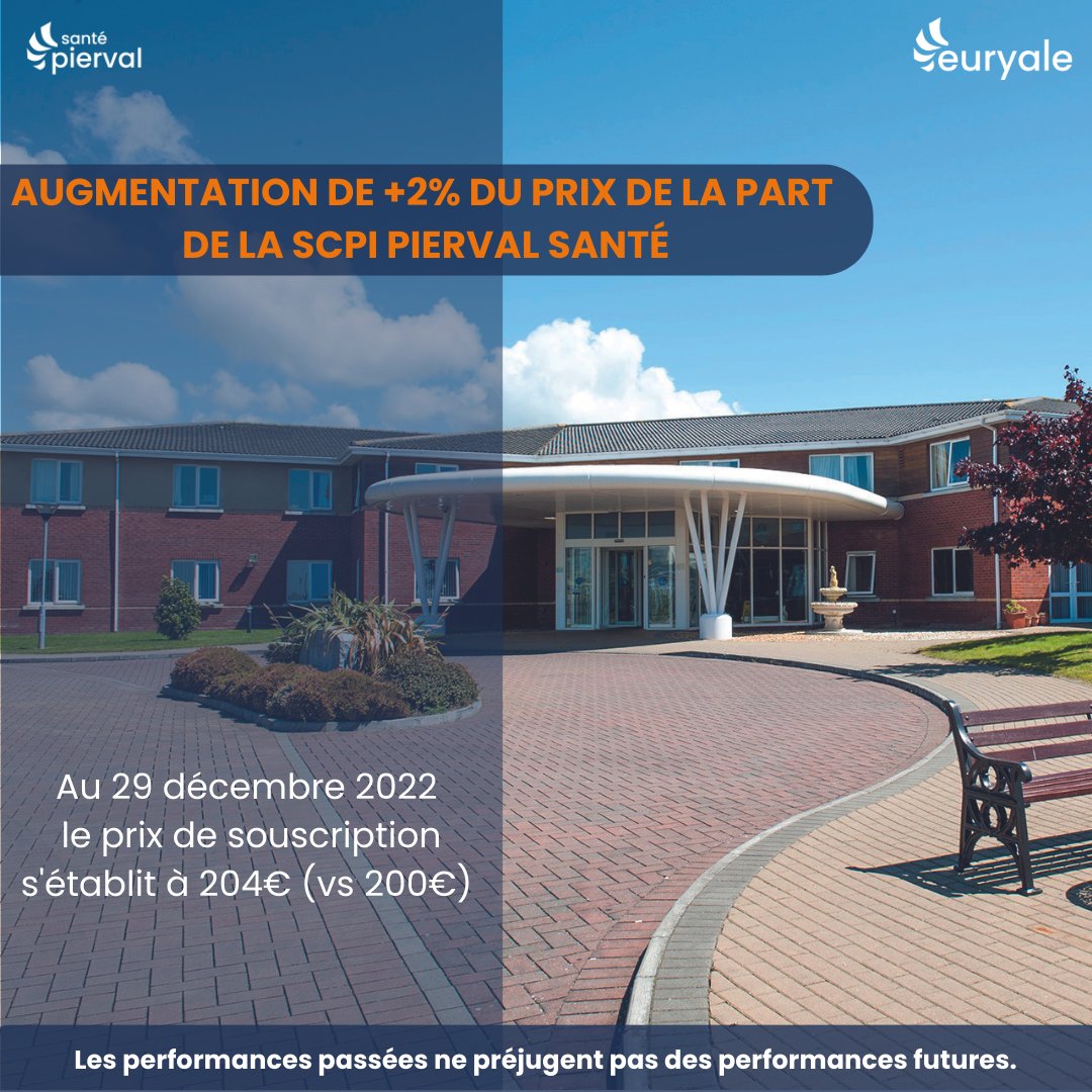 Euryale (@euryale_am) on Twitter photo 📣 Euryale annonce la revalorisation de +2% du prix de la part de sa SCPI <a href="/PiervalSante/">Pierval Santé</a>.
🔗bit.ly/3WoHB0R
📣Les performances passées ne préjugent pas des performances futures et investir en SCPI comporte des risques notamment, un risque de perte en capital. 📣 Euryale annonce la revalorisation de +2% du prix de la part de sa SCPI <a href="/PiervalSante/">Pierval Santé</a>.
🔗bit.ly/3WoHB0R
📣Les performances passées ne préjugent pas des performances futures et investir en SCPI comporte des risques notamment, un risque de perte en capital.