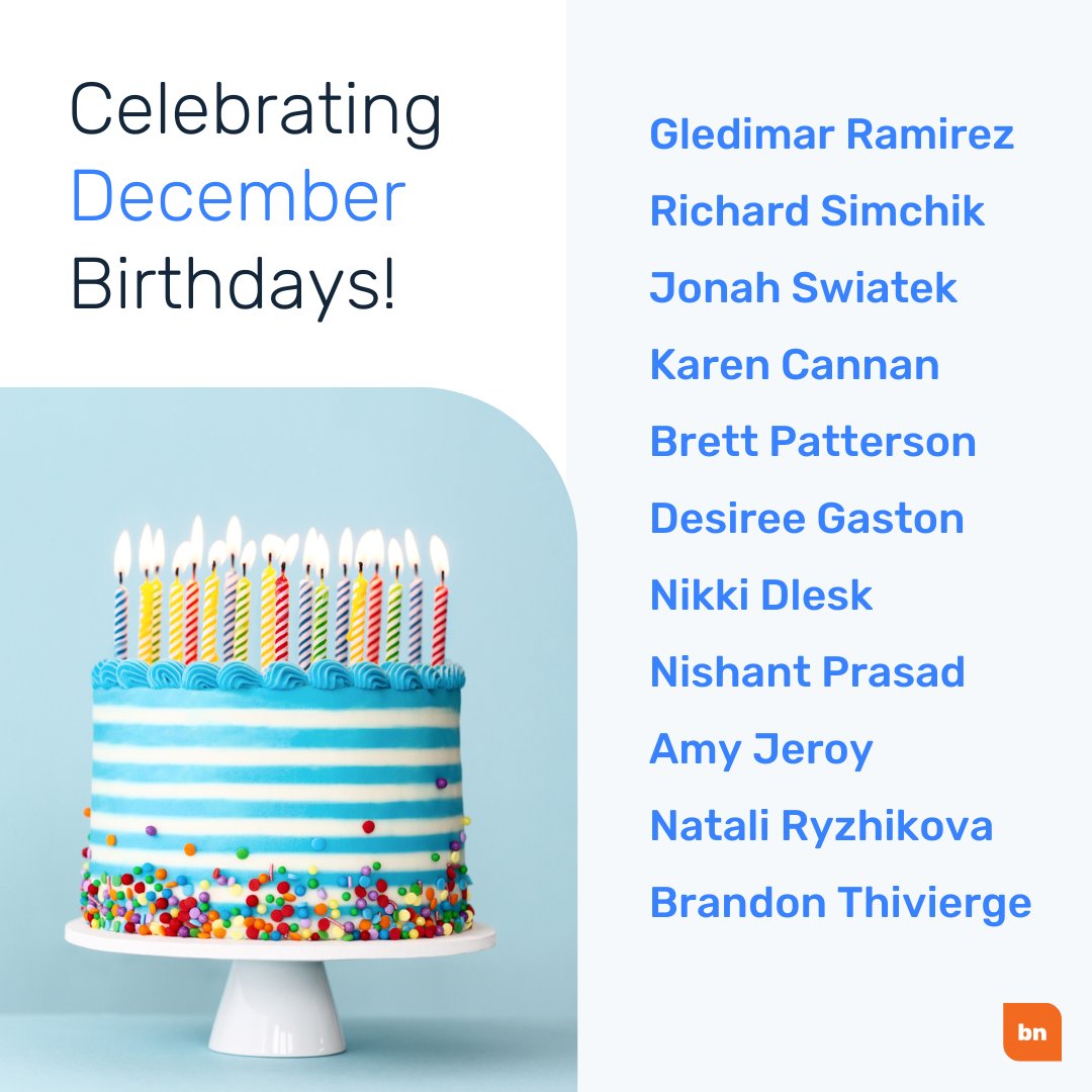 brandnetworks's tweet photo. Let's celebrate our December birthdays! Wishing everyone an incredible year ahead. π #happybirthday #brandnetworks #decemberbirthdays #teambirthdays https://t.co/FPusLKMiwP
