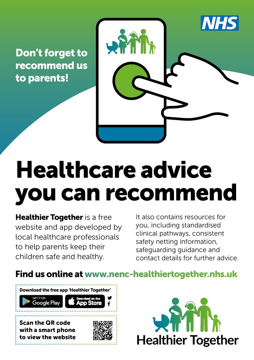 The free @HT_NENC app provides comprehensive, trusted NHS healthcare advice for parents, carers and young people📱 All content has been reviewed by local clinical subject experts, with lots of guidance and sources of help when you need it👉ow.ly/k1Mc50M9oFv