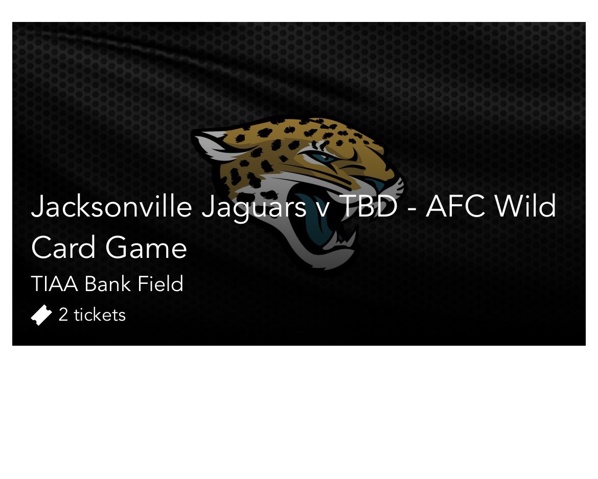 Brett James on X: 'I GOT MY TICKETS FOR THE JAGUARS PLAYOFF GAME!!!  LFGGGGGG  / X