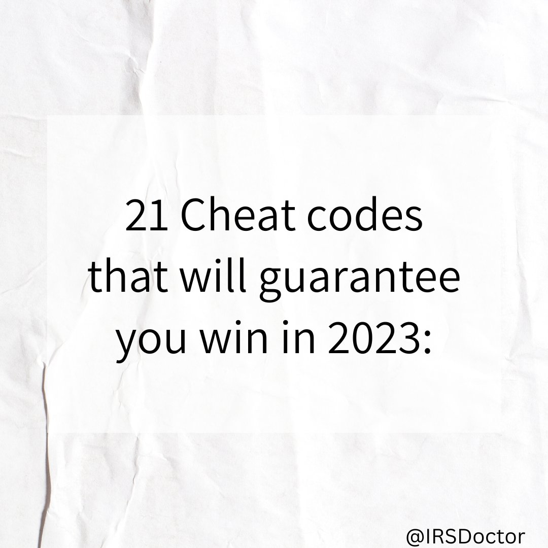 David Bradley CPA on Twitter: "21 Cheat Codes... https://t.co ...