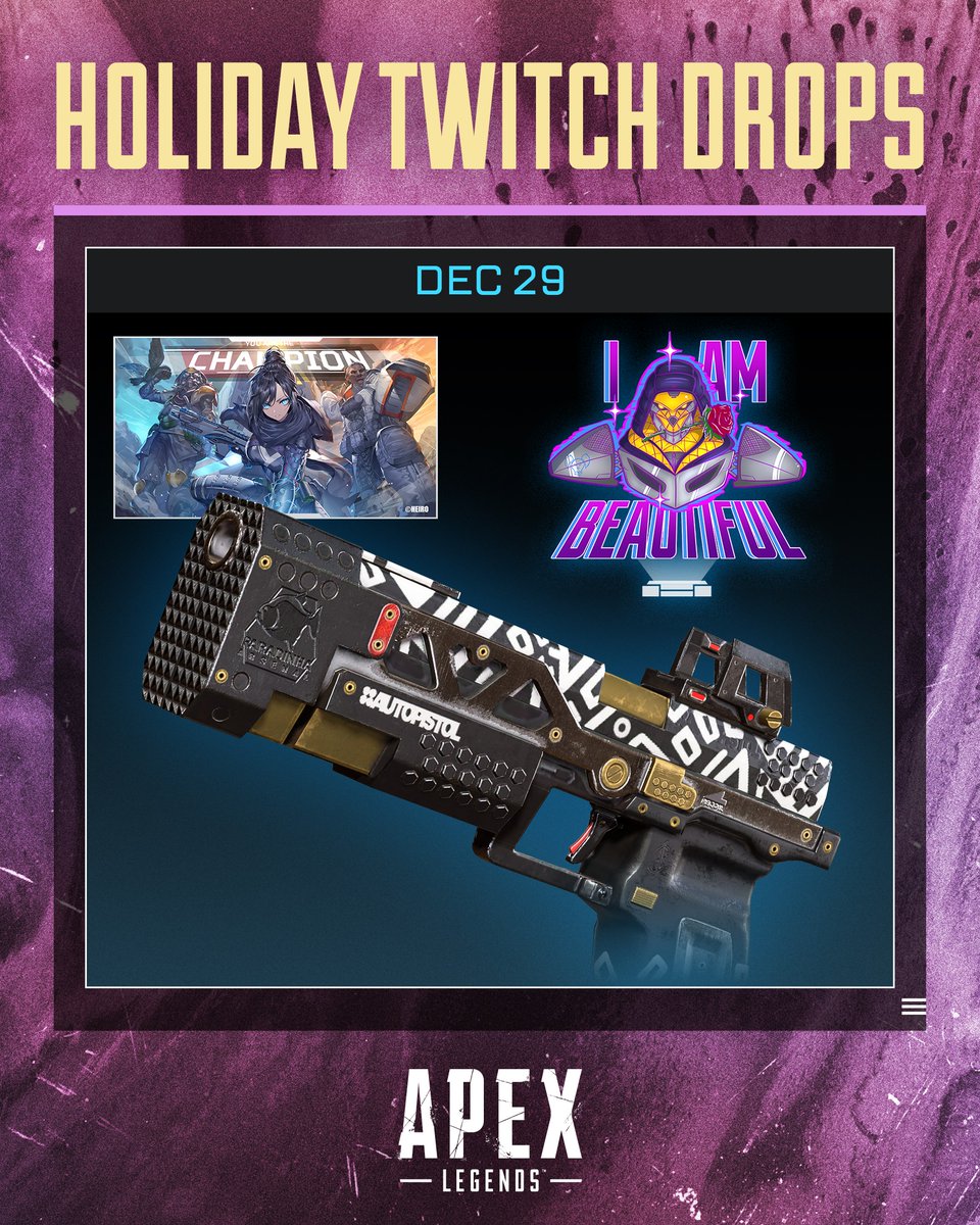 Don’t forget! You can score Twitch Drops you might have missed out on this week. Tune in to any channel streaming Apex Legends today and tomorrow for your last few chances to unlock