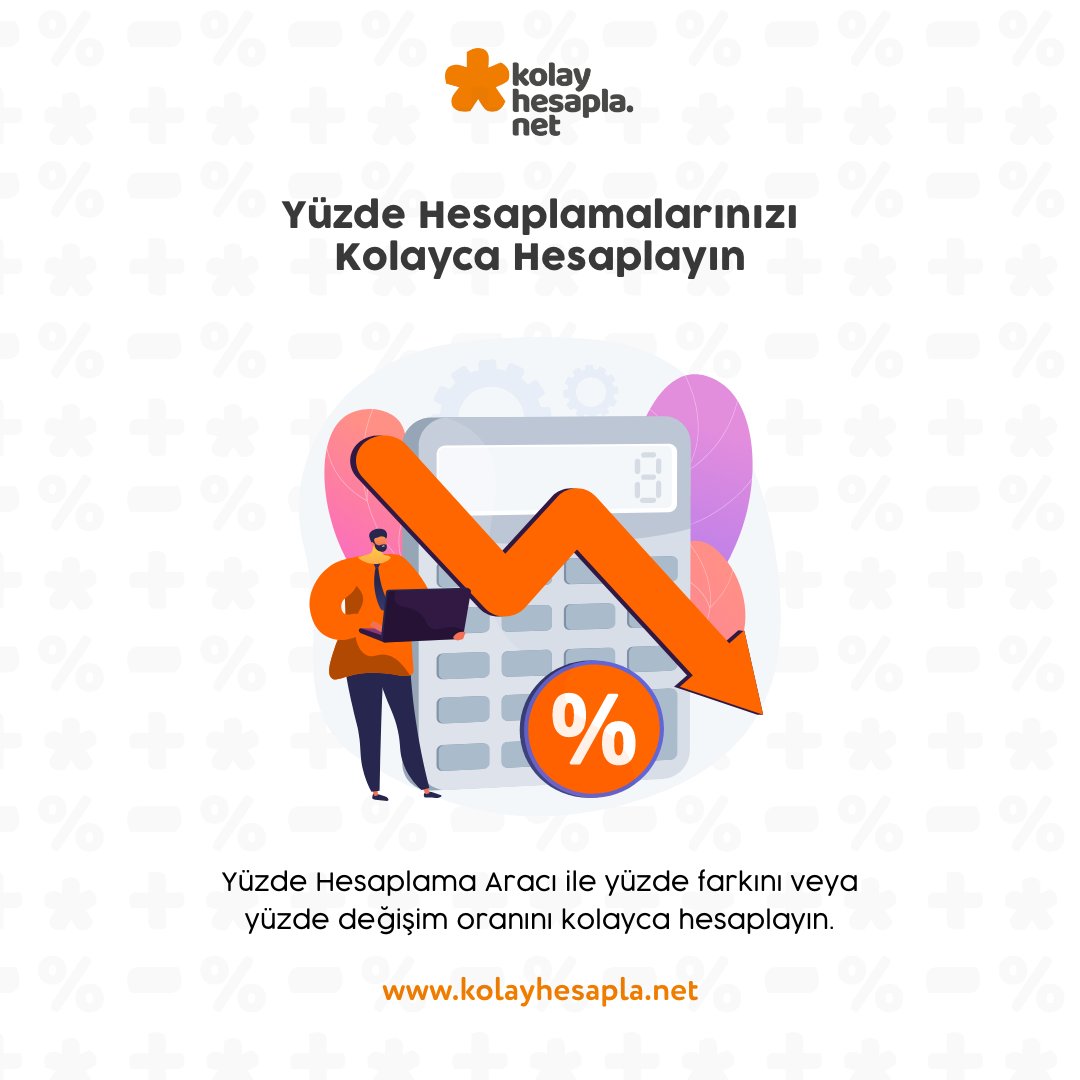 Yüzde Hesaplama Aracı ile yüzde farkını veya yüzde değişim oranını kolayca hesaplayın.

kolayhesapla.net/matematik/yuzd…

#yüzdehesaplama #kolayhesapla