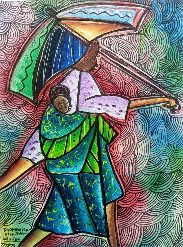 Artist: adeyinka ifeoluwapo  - TITTLE: Mother's protection - MEDIUM: oil on canvas

#painting
#oilpainting
#artofvisuals
#abstract
#expressionism
#african