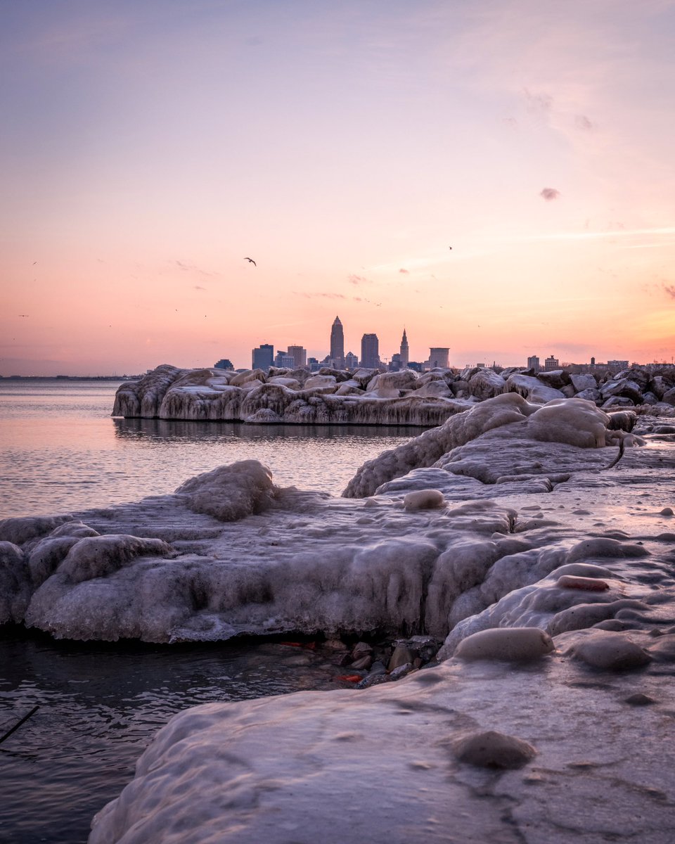 This Morning’s Icy Sunrise in Cleveland, OH