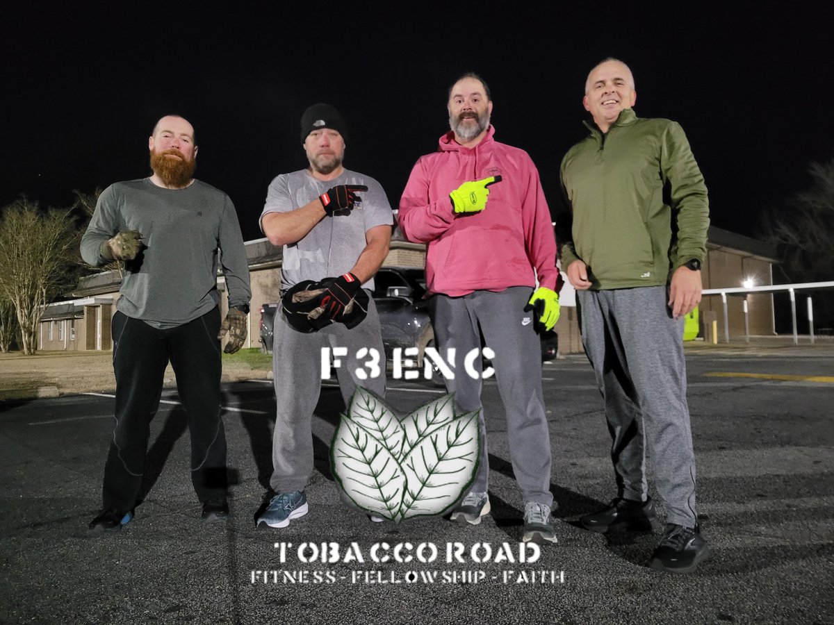 Awesome men on #tobaccoroad in <a href="/F3ENC/">F3ENC Crossbones</a> .  Congratulations Covert on 20 posts in December!