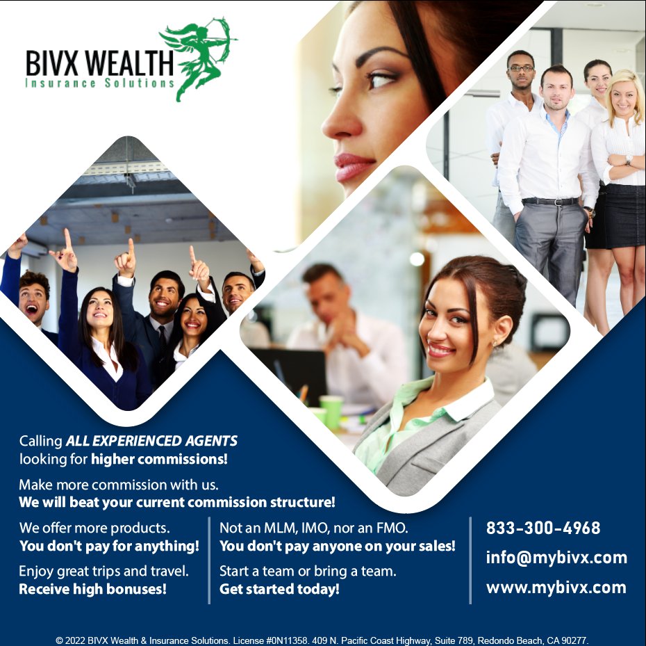 mybivx's tweet image. Stop working HARDER and start working SMARTER! With BIVX, when you start with us today, you create a better tomorrow for you, your family, and your existing clients! Call us to interview now at 833-300-4968. 
#BIVX #Highcommissions #supportnow #Educationfirst #freeleads