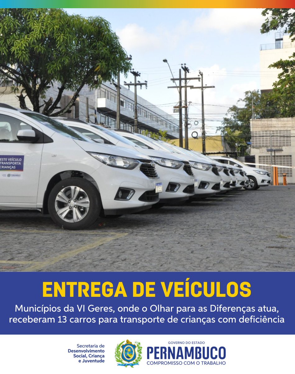 SDSCJPE's tweet photo. O Governo do Estado realizou a entrega de 13 veículos para atendimento de cerca de 500 crianças com deficiência monitoradas pelo programa Olhar para as Diferenças. Saiba mais: https://t.co/nZWkXbD6Rs #GovernodePernambuco #SDSCJ #CriançaEJuventude https://t.co/tXLnRc77di