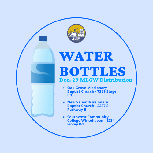 ShelbyTNHealth's tweet photo. Per @MayorLeeHarris @MLGW 
will distribute bottled water today at multiple locations.
From 10- noon:
-Oak Grove Missionary Baptist Church, 7289 Stage Rd.
12- 2 p.m.:
-New Salem Missionary Baptist Church, 2237 S Parkway E
-Southwest Community College - Whitehaven, 1234 Finley Rd. https://t.co/nF4zRFh6AE