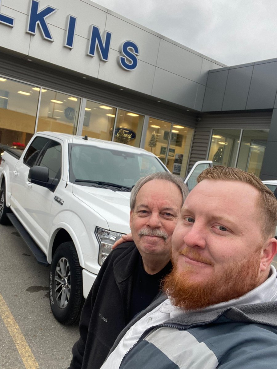 Salesman, Brandon and his Dad, Hunter! Congrats on the purchase of this 2020 Ford F150!!  #FordChristmas 🎄❤️
