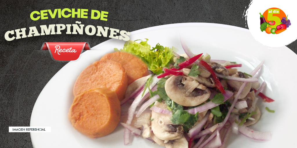 Pensando en estos días de calor, el equipo 5 al Día preparó una receta que le gustará a toda la familia. 
Saborea este delicioso ceviche de champiñones que, además de ser súper liviano, es muy fácil de hacer. 

bit.ly/3G1kEcZ