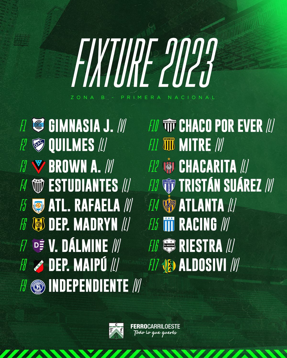 Ferro Carril Oeste on X: #Ferro envía los mejores deseos a @CHANOTB para  que se recupere pronto 💚 Además, el club aboga por un correcto tratamiento  de los temas de salud mental