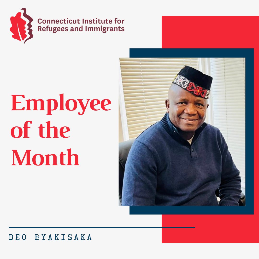 Congratulations to Deo Byakisaka, our December Employee of the Month! As the Resettlement Supervisor, he provides comprehensive case management support and supervises all refugee social service programs and resettlement timelines. Thank you for everything you do, Deo!