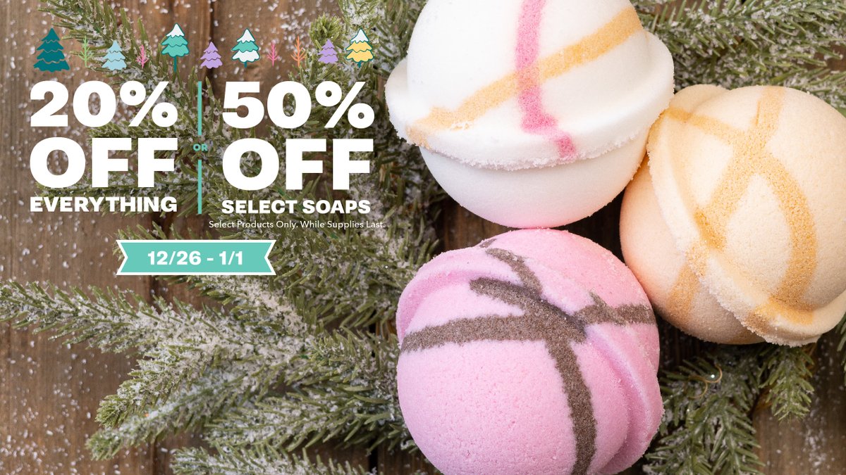 20% Off EVERYTHING or 50% Off Select Soaps 🙌
Valid in stores &amp; online Dec 26, 2022 – Jan 1, 2023. Exclusions apply. Get 50% Off Select Products in-store only while supplies lasts. Hours &amp; Sales may vary by location.
#newyear #endofyearsales #stockup #selfcare