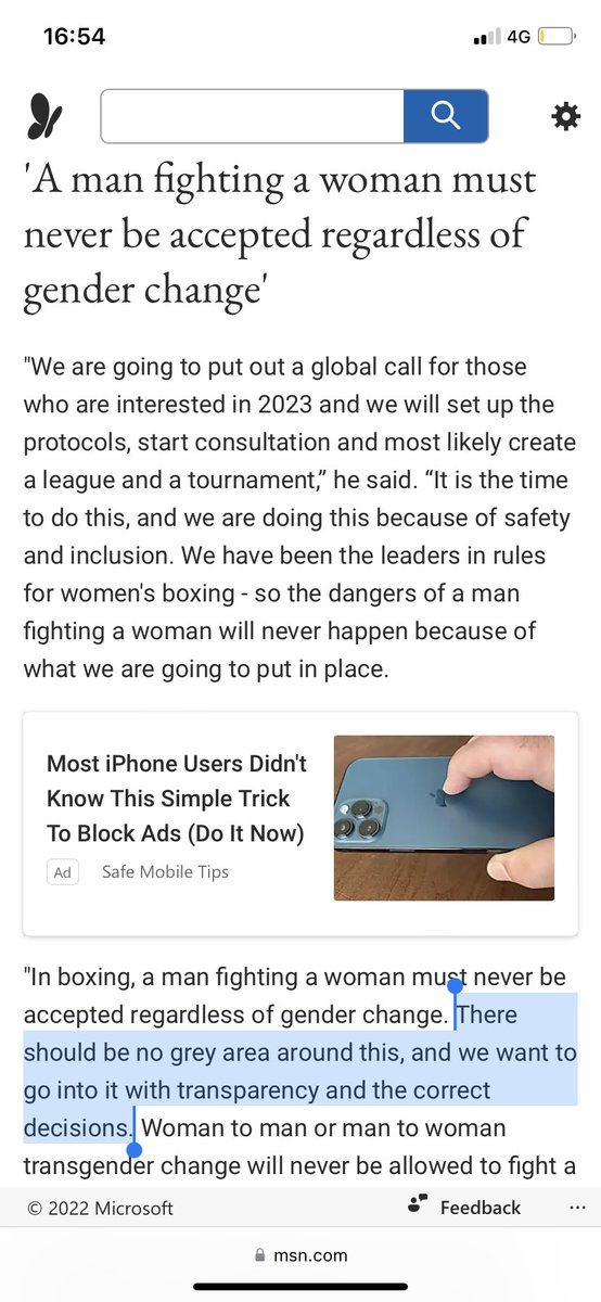 Scienceofsport's tweet image. Boxing understands the compromise to safety and fairness, and will not allow males to fight females. Well done for following the science and respecting the rights of women. Their exploration of a separate category will be very interesting, maybe pioneering msn.com/en-gb/sport/bo…