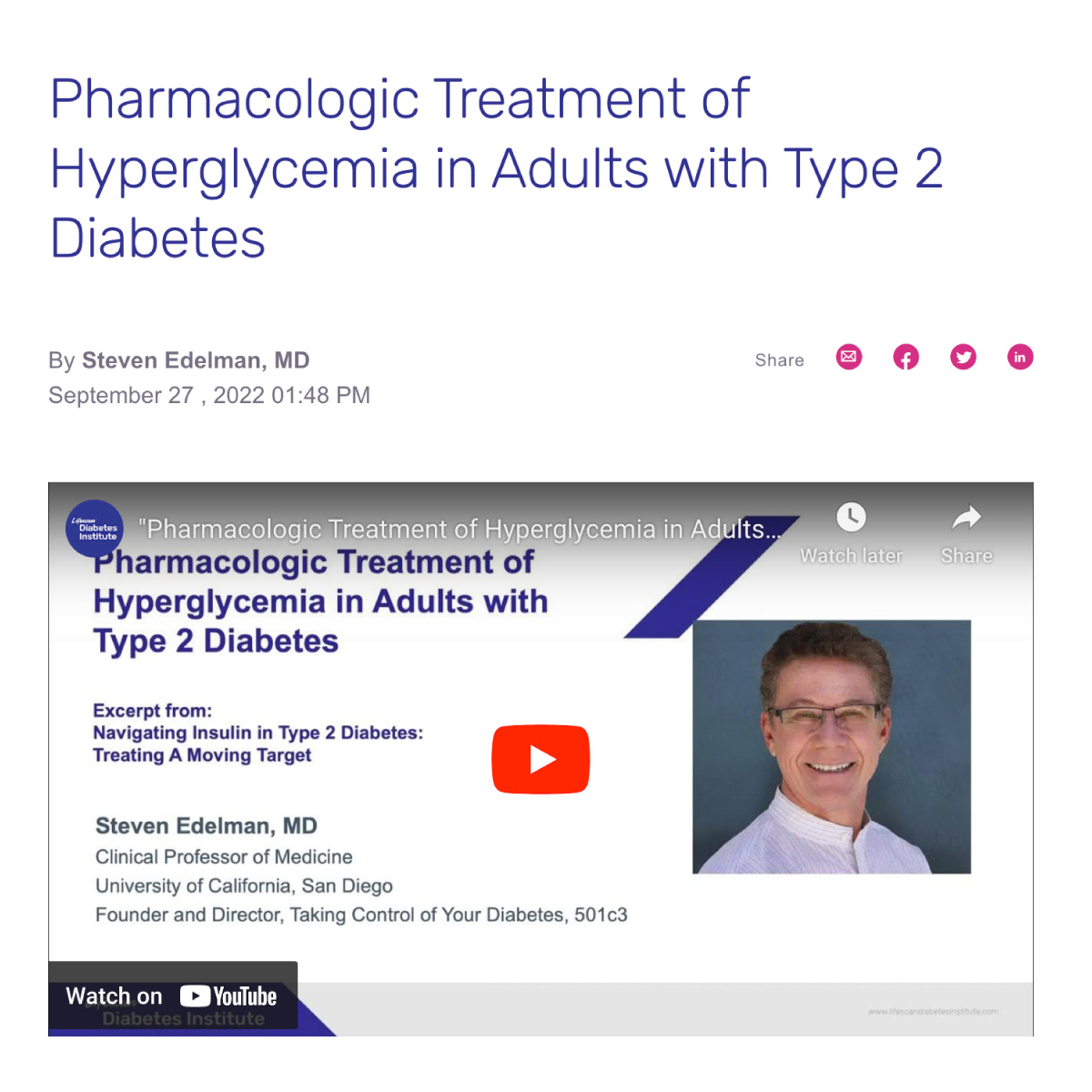 LifeScan Diabetes Institute on Twitter "Take a seat. Watch wellknown