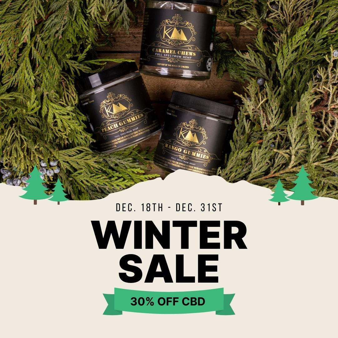 KmRelief's tweet photo. The last days of the KM Relief Winter Sale are here! Don't miss out on giving your loved ones (or yourself) the gift of relaxation, rejuvenation, and relief! Get 30% off all your favorite full-spectrum hemp products at https://t.co/49F1Zo6Miv! 

❄️ Sale Ends Dec. 31s... https://t.co/d6vm0tfjQ8