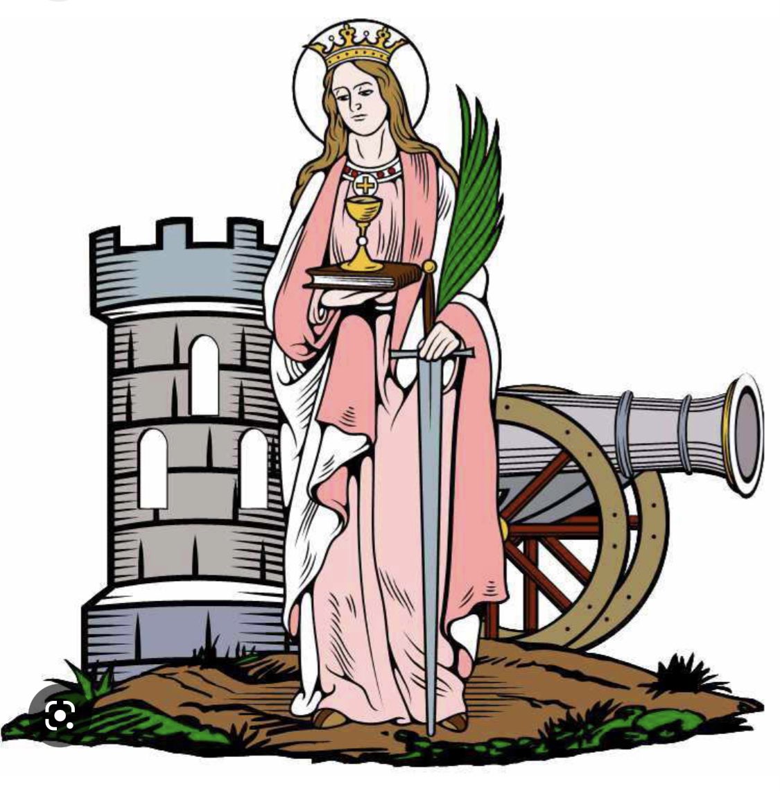 VillageVictory's tweet image. Yes, there is a patron saint of artillery. Saint Barbara of Heliopolis of Phoenicia 
#fireforeffect
(artist unknown)