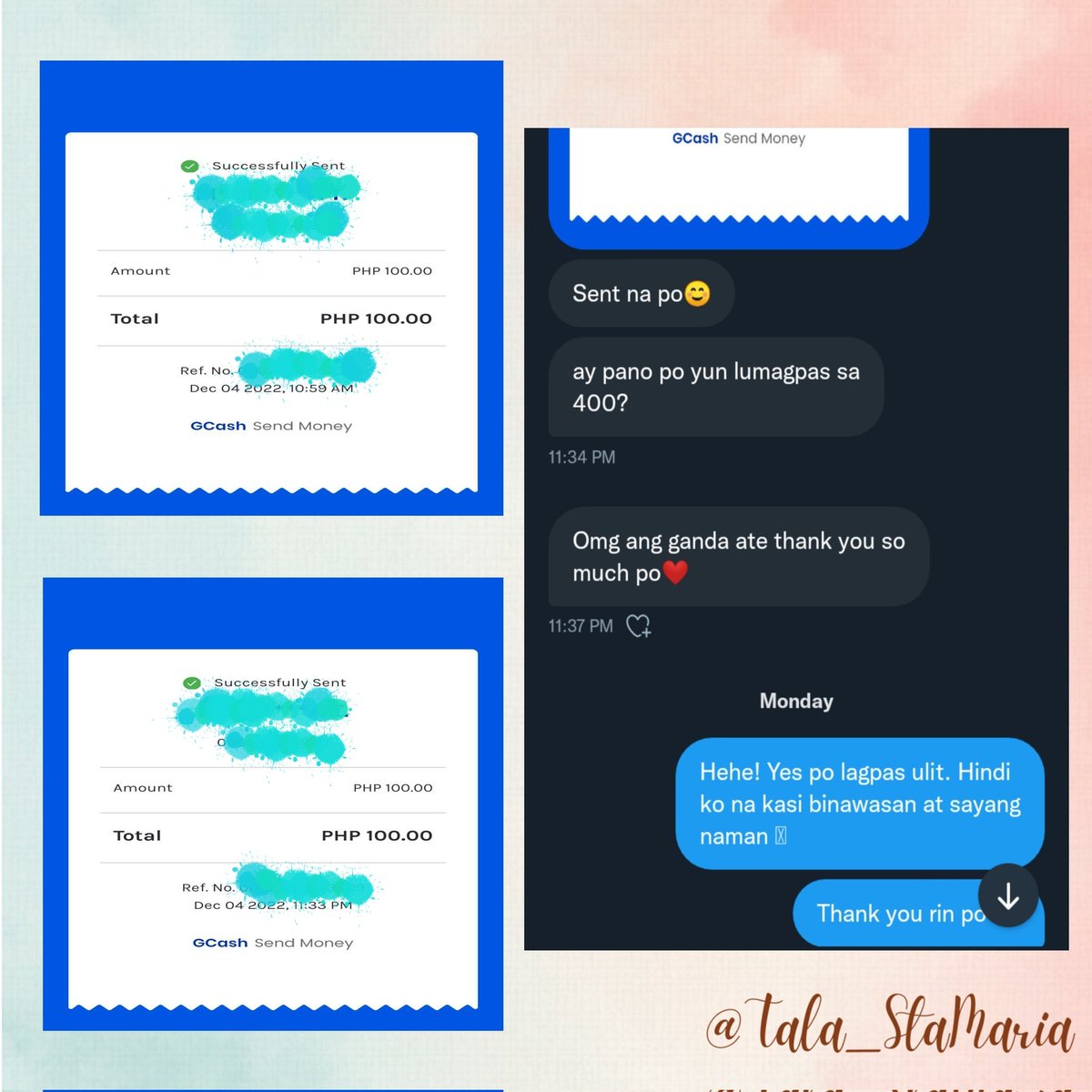 Tala_StaMaria's tweet photo. Proof of Feedback and  Transactions 💕

Thank you so much for trusting me🫶

I'm still open for academic commissions, kindly dm me po 💌

Lf client📚⭐

~Magpacomms na po kayo🎊 https://t.co/DIJSpi7cGS