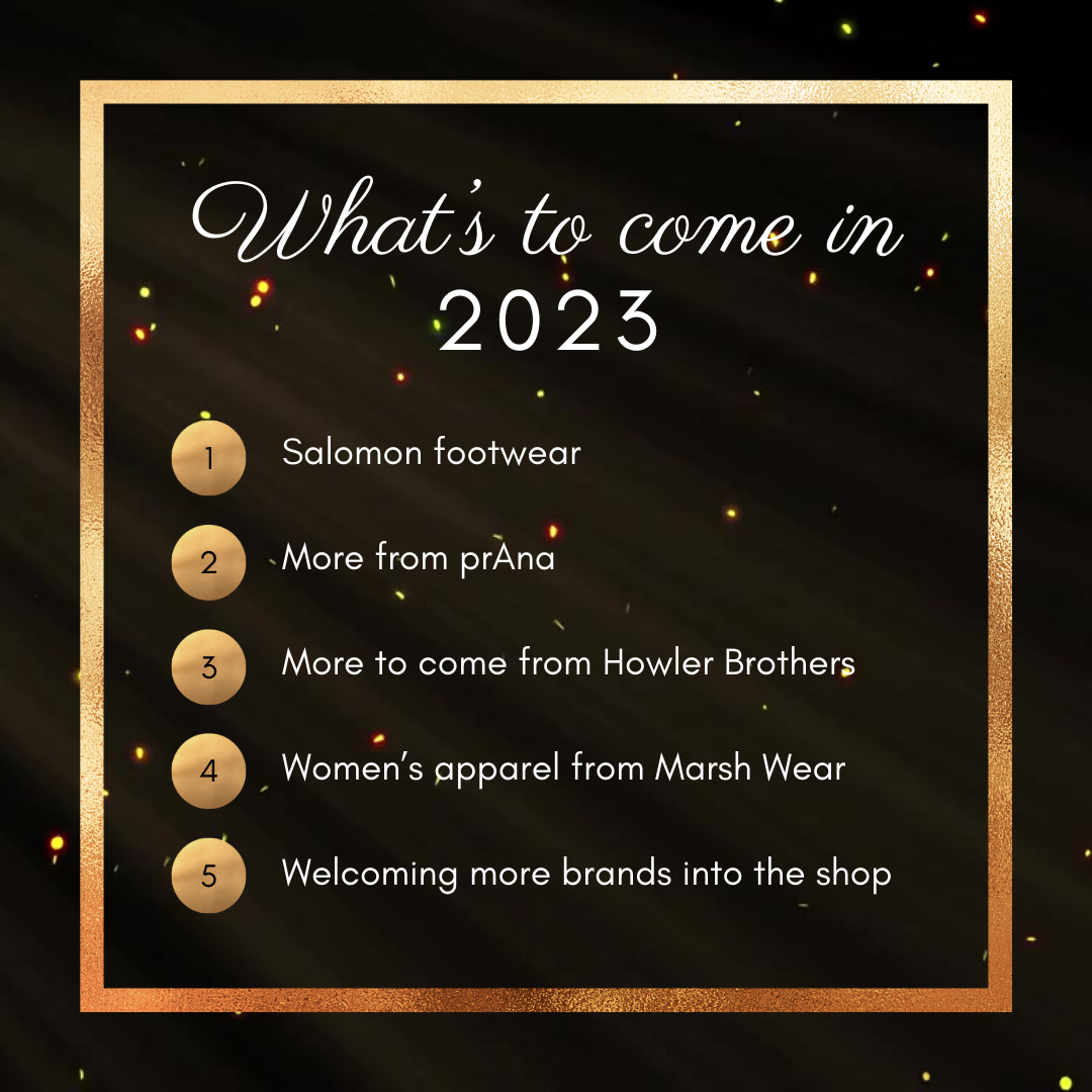 Here’s what’s to come in 2023🎊

We had so much fun in 2022 growing, expanding, and welcoming more brands into the shop, but we’re even more excited to show you what’s to come in the New Year 👀 Stay tuned!

#backcountryandbeyond #backcountry #gobeyond #bcb #salisburync