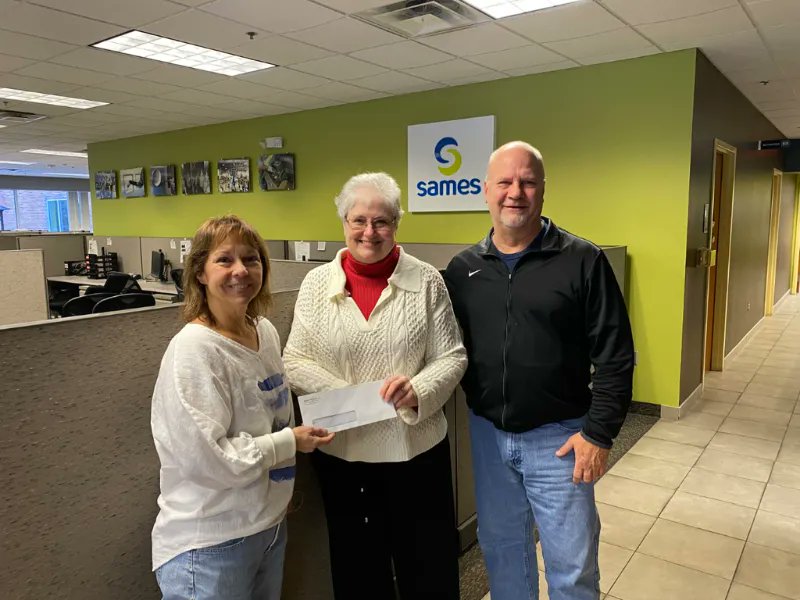 Thank you so much to @sames_company for donating financially to us &amp; their fantastic hat &amp; coat drive to help us help our community! We are so incredibly grateful to them and everyone else who has donated to us this past year. Thank you so much again! 💙 #PlymouthUnitedWay #PCUW