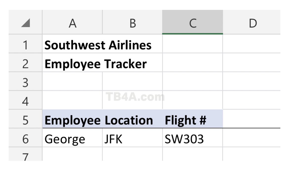 Dear Southwest - i put together an excel spreadsheet for you to track your employees. feel free to use