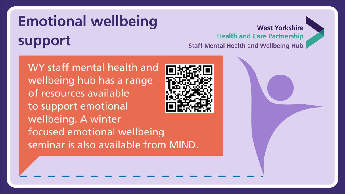 Our Staff Mental Health and Wellbeing Hub has a range of resources available to support emotional wellbeing. There’s also a winter-focused wellbeing seminar from <a href="/MindCharity/">Mind</a>. Scan the QR code or visit bit.ly/3hJETDN for more