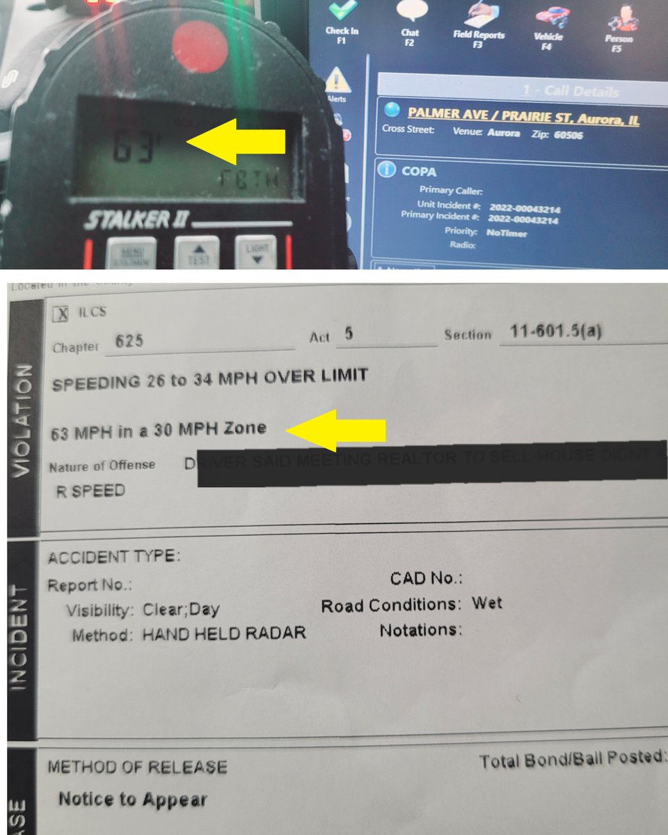 Don’t risk your safety and others. 
The following traffic violations observed in 3 hours resulted in 6 citations, 12 warnings, and 2 arrests.  
#slowdownsavelives #arrivealive