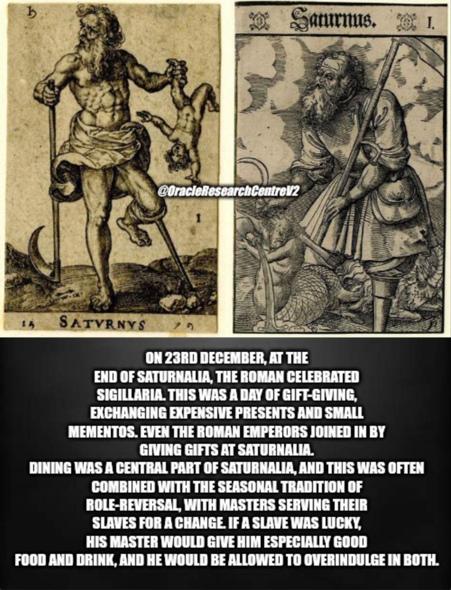 offlineman_0_1's tweet photo. Remember to do your sacrifices and be kind your slaves this Christmas, because Saturn is a kind and loving god 😃
Merry Saturnalia and happy new year!
#HardToSwallowPill #SubvertedHistory https://t.co/lBROUr6K2b