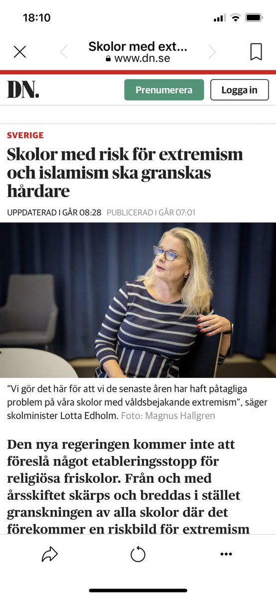 HannaGadban's tweet photo. Inte en dag för tidigt!
Skolor med risk för extremism och islamism ska granskas hårdare. 👍🏼🙏 #extrimism #radikalism #islamism https://t.co/mp6UgCcsH9