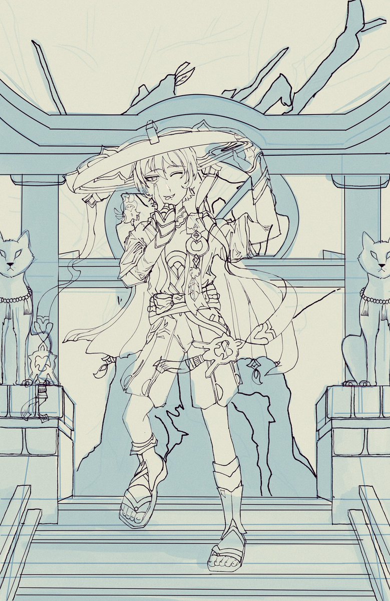 Can y’all guess which #GenshinImpact character I’m working on? Hehehehe #genshin #anime #digitalart