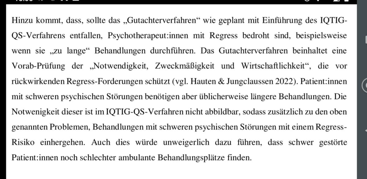 TemmingReinhild's tweet photo. @BeneckeCord Danke für die Klarstellung, dass die #psychotherapeutische_Versorgung verschlechtert und Qualität nicht verbessert wird mit dieser Methodik des #IQTIG ! https://t.co/mIFrmUV1oR