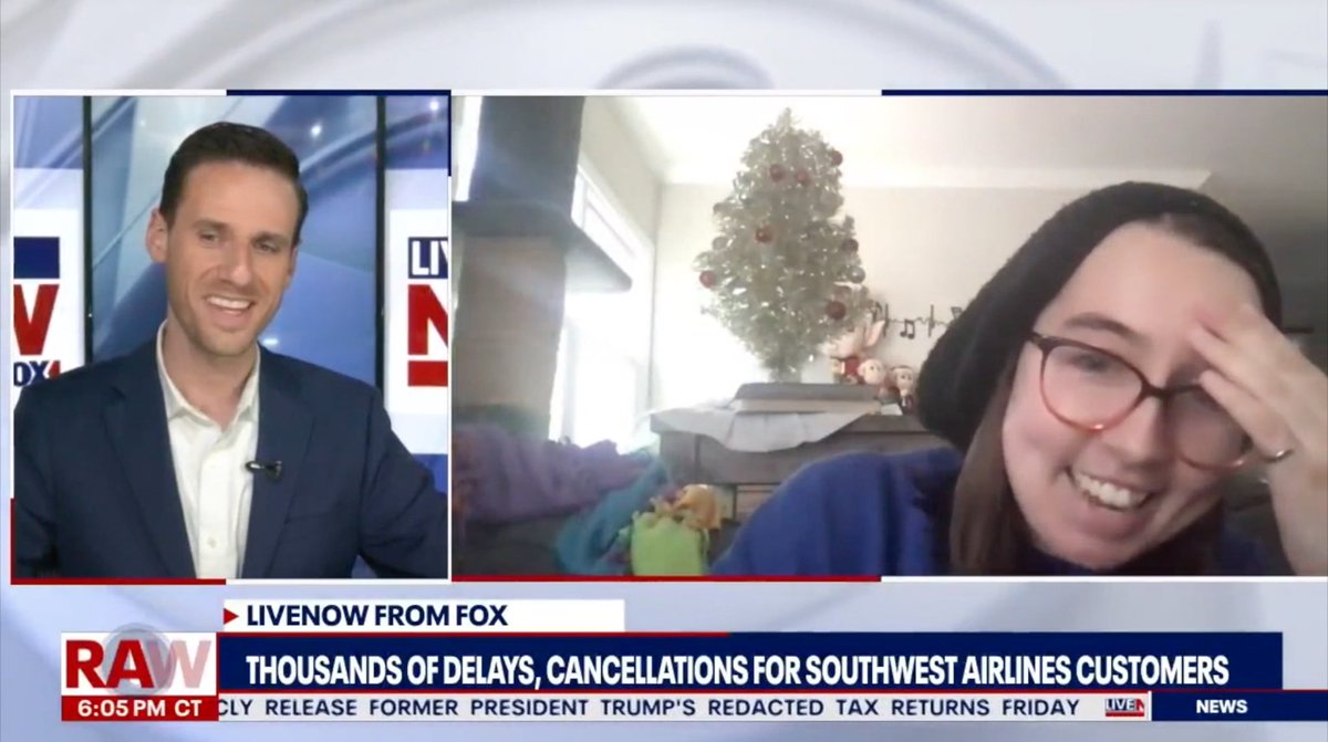 jpsudduth's tweet photo. So that TikTok I posted on here about the #SouthwestAirlines meltdown? It went viral and got me a 13 minute interview that they’re STILL showing on @livenowfox ! Absolutely insane, and I’m just so grateful to be home. 
If you wanna watch, they’re still showing it every few hours! https://t.co/oOIDWHVJp5