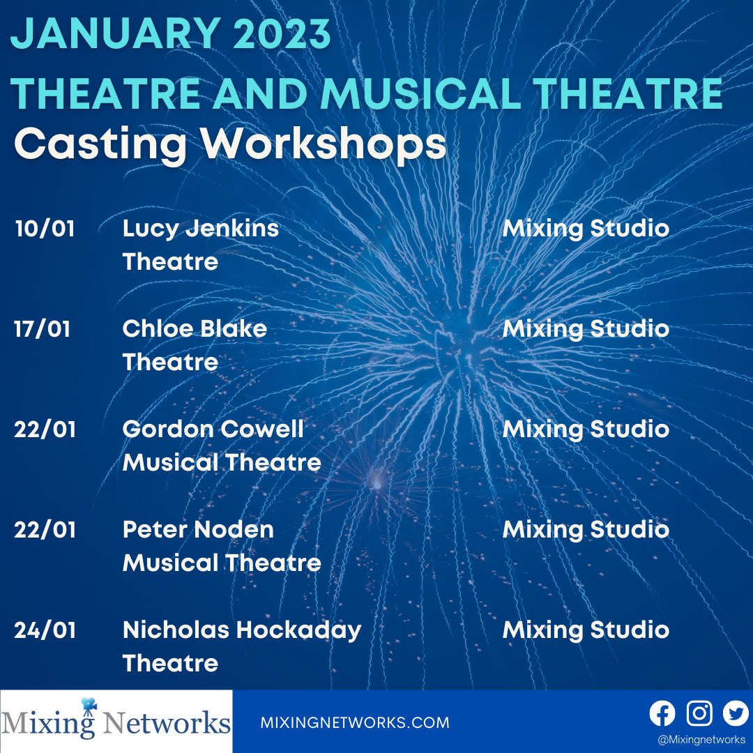 THEATRE AND MUSICAL THEATRE CASTING WORKSHOPS IN JANUARY 2023!!!

We know that actors are super talented and want to meet the casting teams behind screen but also stage! 

Sign up to our workshops through our website (link in bio).💙
