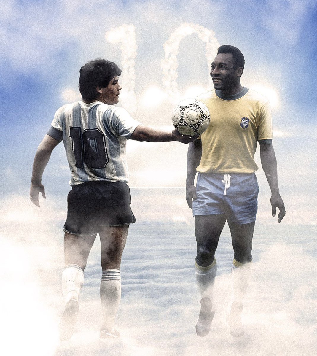 Letonareport's tweet photo. Pelé en 2020 luego de enterarse del fallecimiento de Diego Maradona: 

"Espero que un día podamos jugar juntos en el cielo." 🥺⚽️ https://t.co/bwrmCU9uMj