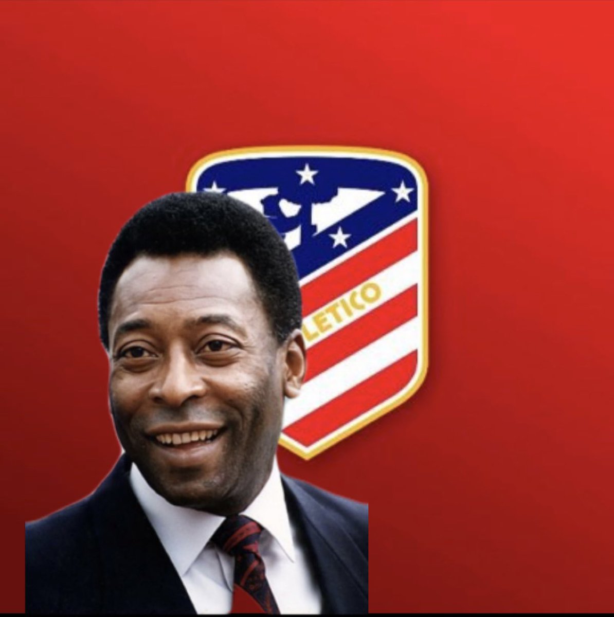 patleticov2's tweet photo. Le Patletico est attristé d’apprendre la mort de Pelé.
En soutien le club portera une pp spécial que vous voyez ci-dessous pour une durée minimal d’une semaine en hommage au Roi.

Repose en paix 🕊️. https://t.co/nnfZyaTBhh