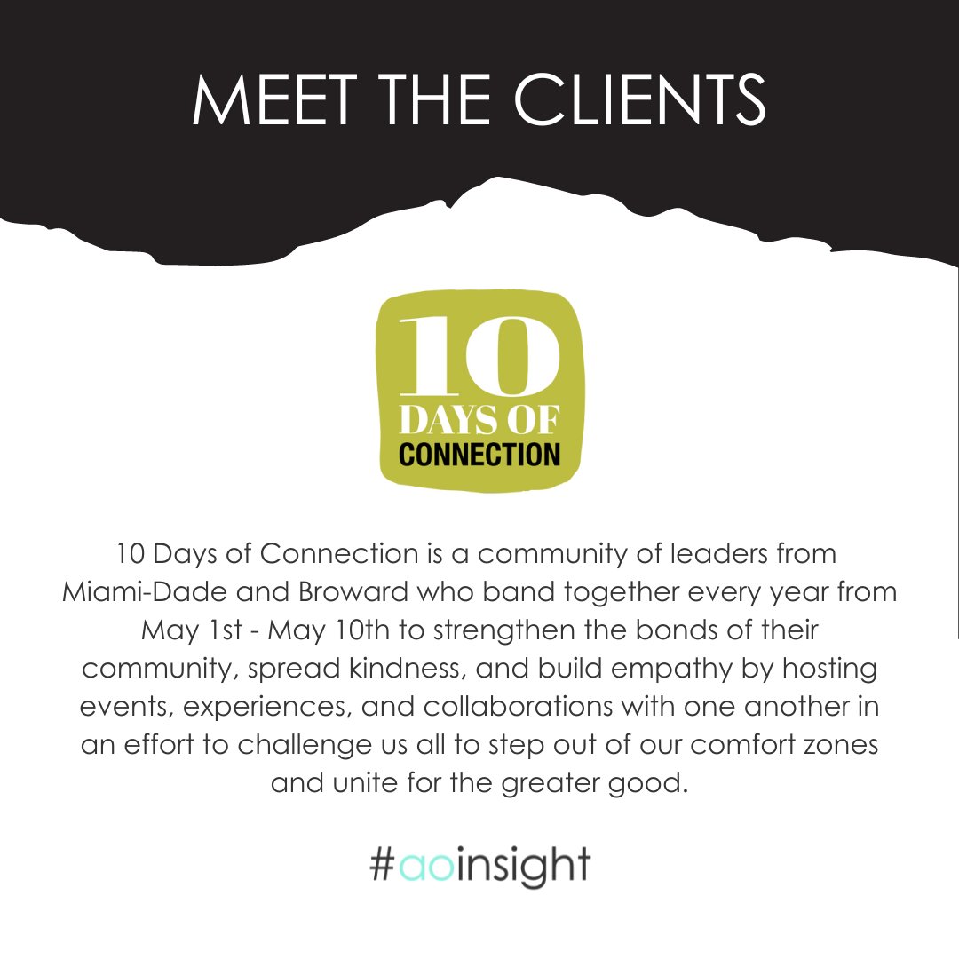 aoinsightgroup's tweet photo. #MeetTheClient: @10dofc! For ten days each year, this #MiamiDade initiative invite the entire community to break down silos, engage in acts of connection, and celebrate differences!
🌐: https://t.co/bLmGlDKmnJ
#aoinsight #Miami https://t.co/BszQSNXbsP