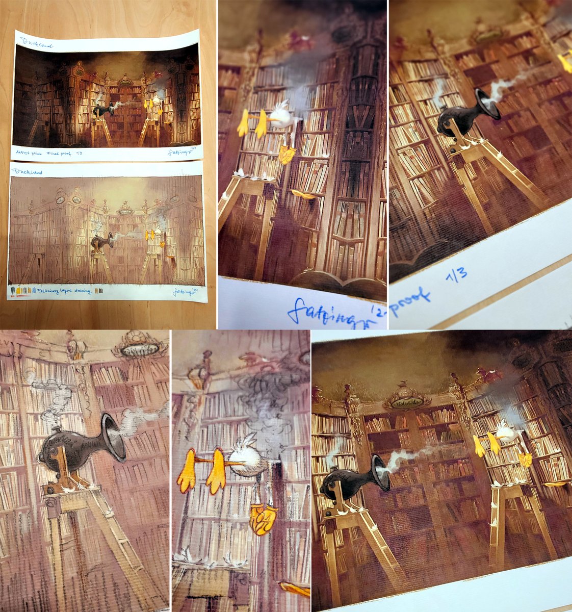 papierwanderer's tweet photo. Rough layout vs finished, 'Duckland' (2021), Kasematten, Castle Hill, Graz, Austria.
https://t.co/hC0eGuaLFL
#floriansatzinger #duckland #exhibition #karikaturmuseumkrems #caricature #satire #julesverne #carlspitzweg #bookworm #satireart #cartoonducks #museumart https://t.co/oNWe6KAAkw