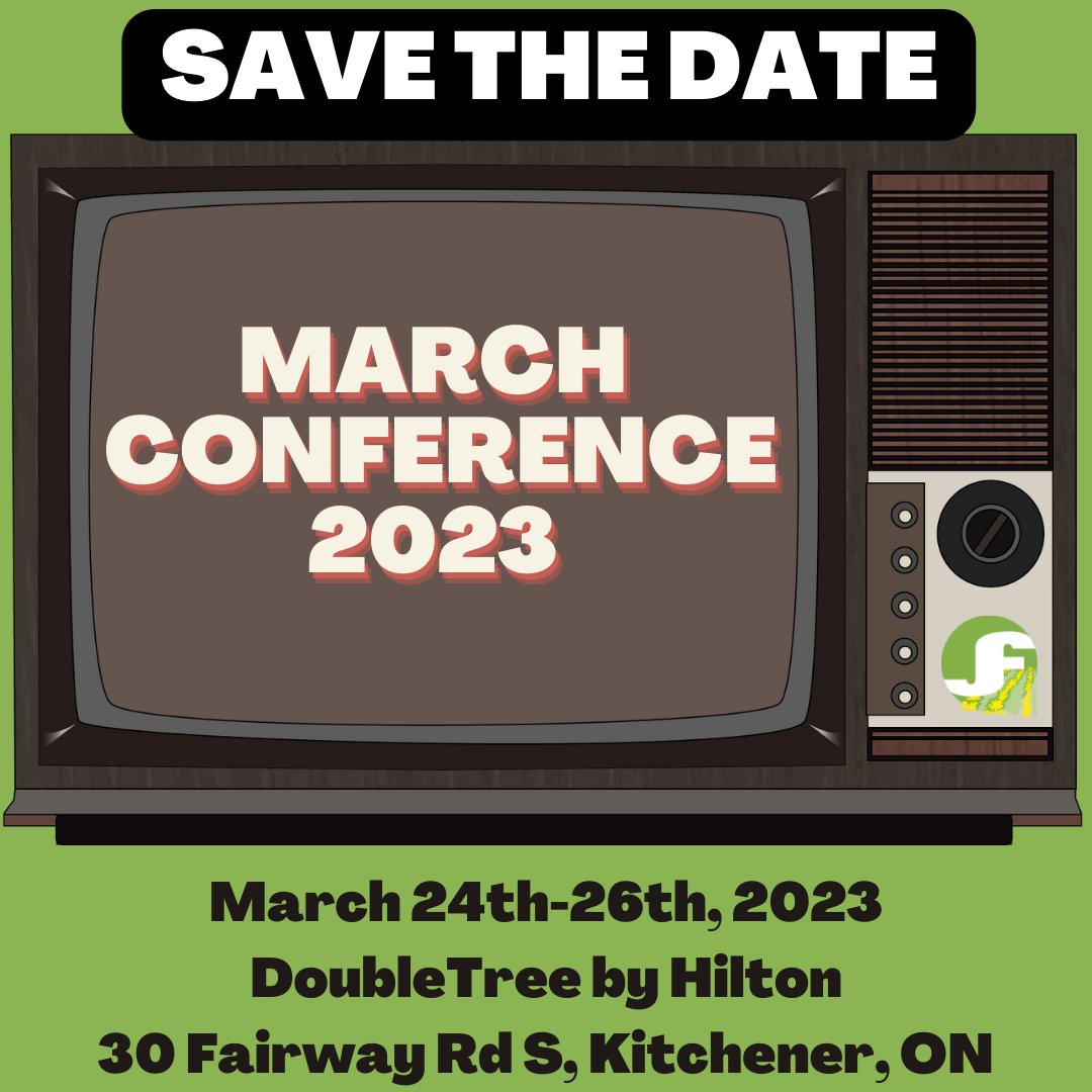 Mark your Calendars and join us on March 24 - 26, 2023 for March Conference in Kitchener, ON!