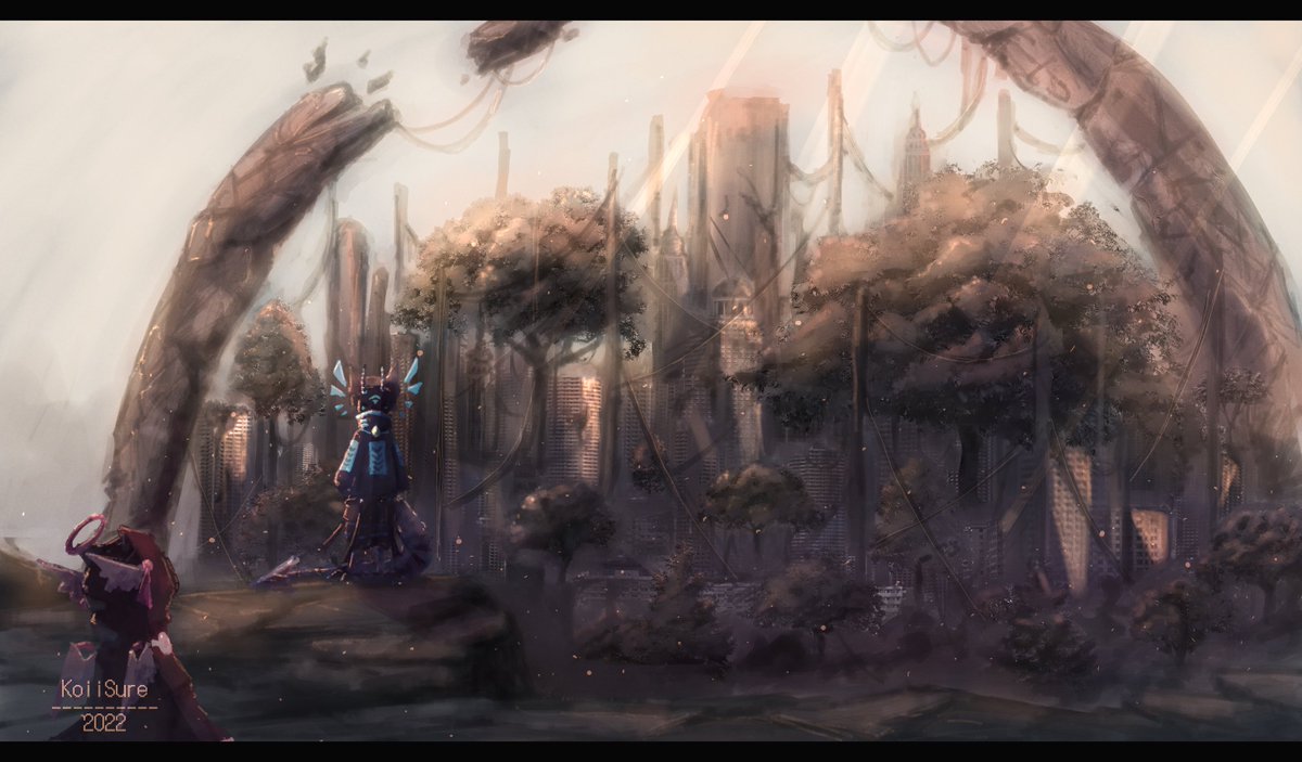 KoiiSure's tweet image. Into the unknown.
-------------------
God i love doing oc art so much i missed this ughfnf the meowers!!!

(the blue oc belongs to @/elektripost btw)