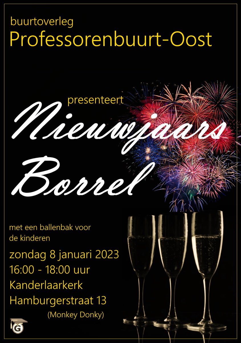Zondag 8 januari Nieuwjaars borrel!