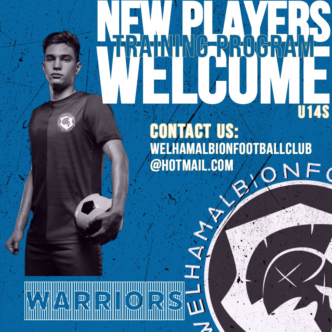 *Sign up ready for the new year*

⚽⚽⚽⚽⚽⚽
Under 14s training program
⚽⚽⚽⚽⚽⚽

Train alongside current clubs✓
Extra games✓
Tournaments✓

Qualified coaches
Outfield and goalkeeper training 

*No sign up fee*