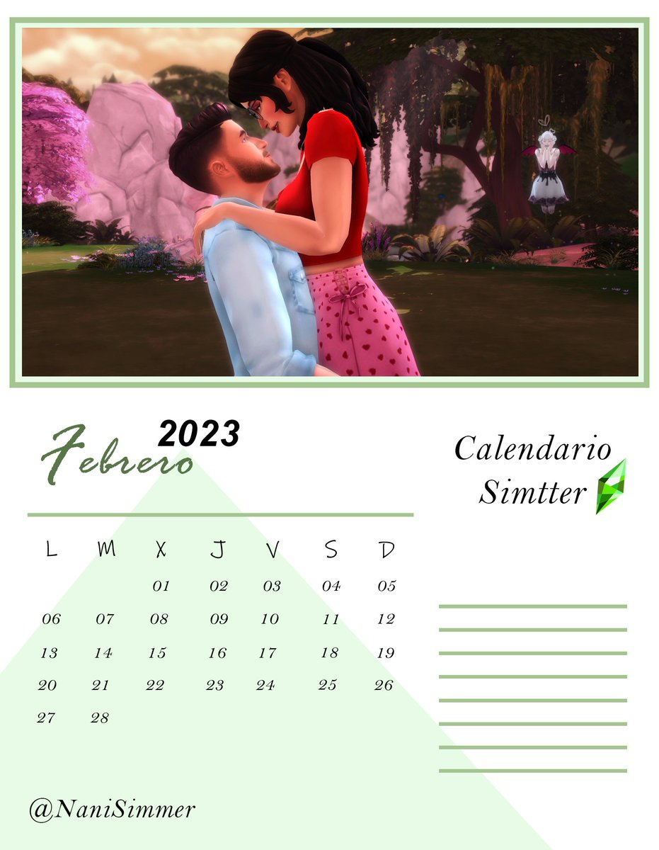 NaniSimmer's tweet photo. Aquí mi participación en el #CalendarioSimtter2023 📆✨
Junto con estas bellas personitas les dejamos un regalito para el año entrante🤭💖
@simmerianne93
@Y_randsims
@KristinikiSims
@loonaserena 
@shikiuv
@simmersomar 
Corran a sus perfiles para recolectar el resto de meses!!💚✨ https://t.co/AdHSPflf8o