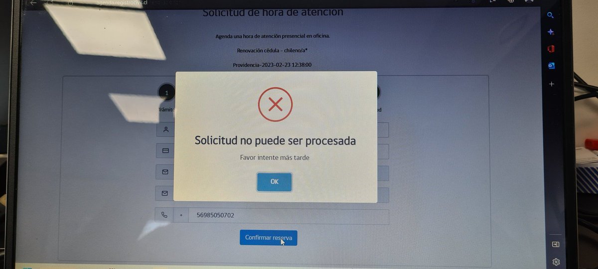 AlvaroCastroJ's tweet photo. @RegCivil_RM hola.. necesito tomar una hora al registro civil ... pero hace rato me aparece este mensaje... https://t.co/QbsAglDlnW