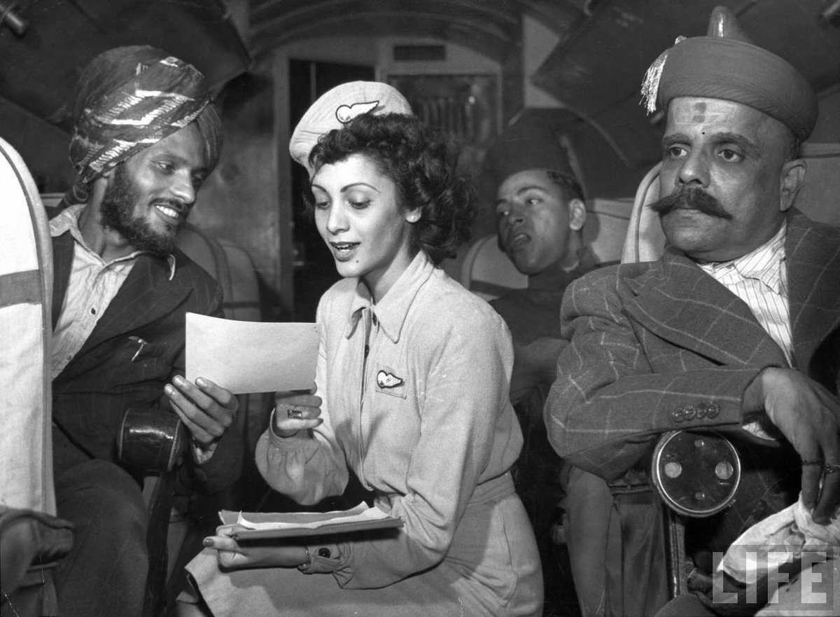 IndiaHistorypic's tweet photo. 1946 ::  Calm And Quiet Air Travel , No Fight Between The Indian Passengers In Aeroplane 

(Photo - LIFE ) https://t.co/X9whIkXsLP