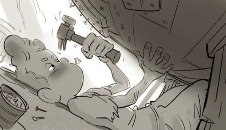 LucaArtDaily's tweet photo. ~ Fixing a boat.

(I couldn't find the artist's name) 
#Luca #PixarLuca #ArtofLuca https://t.co/IhplfxerCO